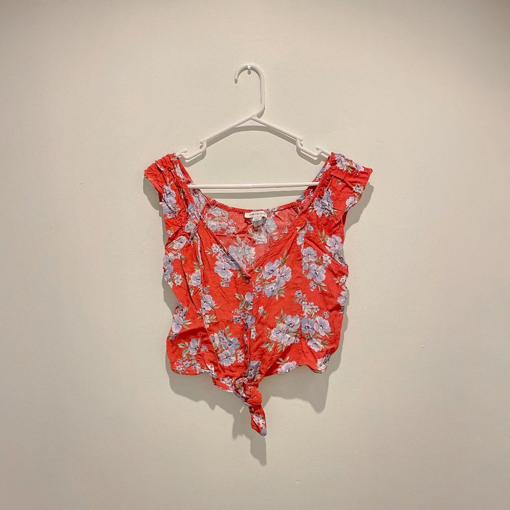 AE Floral Crop with Bottom Tie